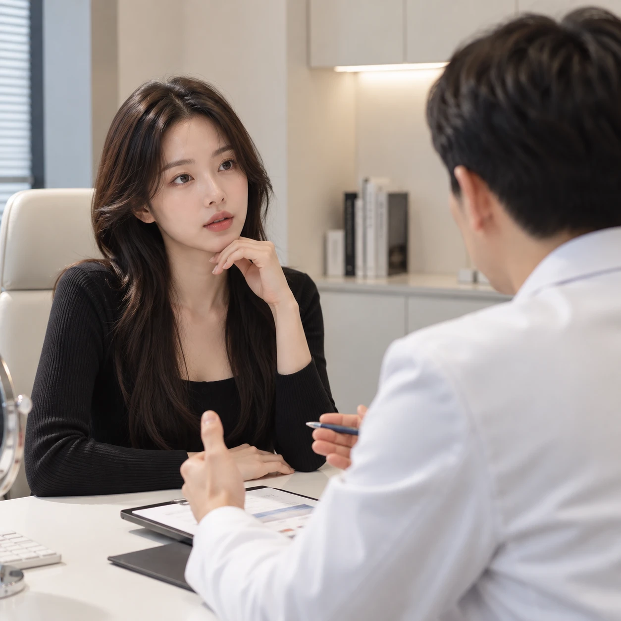 다이어트약 복용 계획을 상담하는 진료 장면